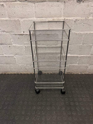 Three-Tier Metal Utility Trolley on Wheels – top view