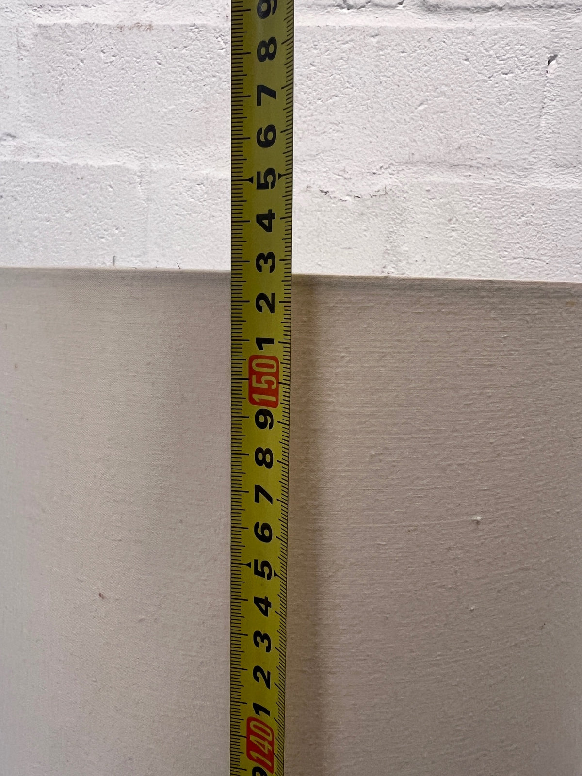 Modern Brushed Metal Floor Lamp with Fabric Drum Shade – height measurement