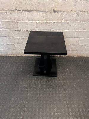 Black Square Pedestal Side Table – main front view