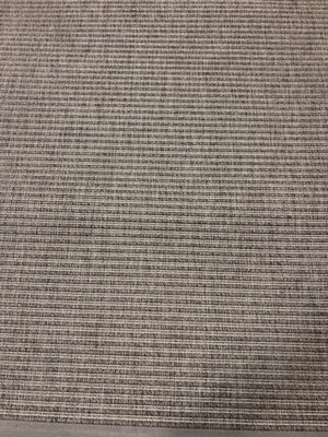 Grey Textured Flat-Weave Area Rug with Fabric Border – back view