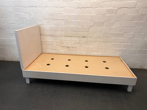 Minimalist Light Brown Single Bed Frame – back view