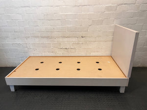 Minimalist Light Brown Single Bed Frame – side view