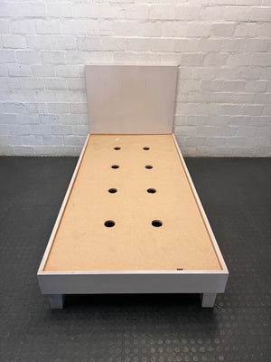 Minimalist Light Brown Single Bed Frame – top view