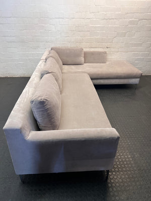 Grey L-Shape Corner Couch with Metallic Legs – condition detail