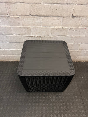 Square Wicker-Style Synthetic Outdoor Table – top view