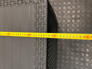 Square Wicker-Style Synthetic Outdoor Table – width measurement