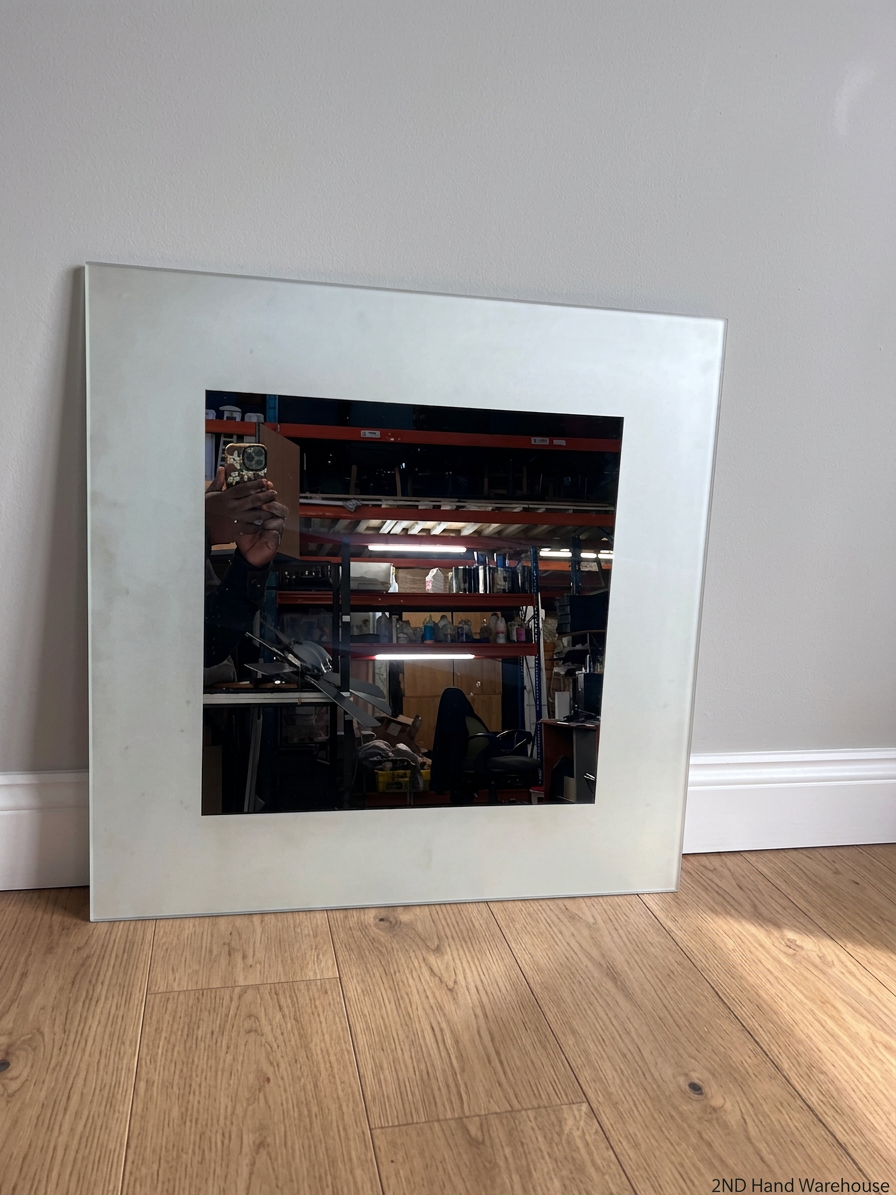Square Wall Mirror with Frosted Glass Border – styled product image