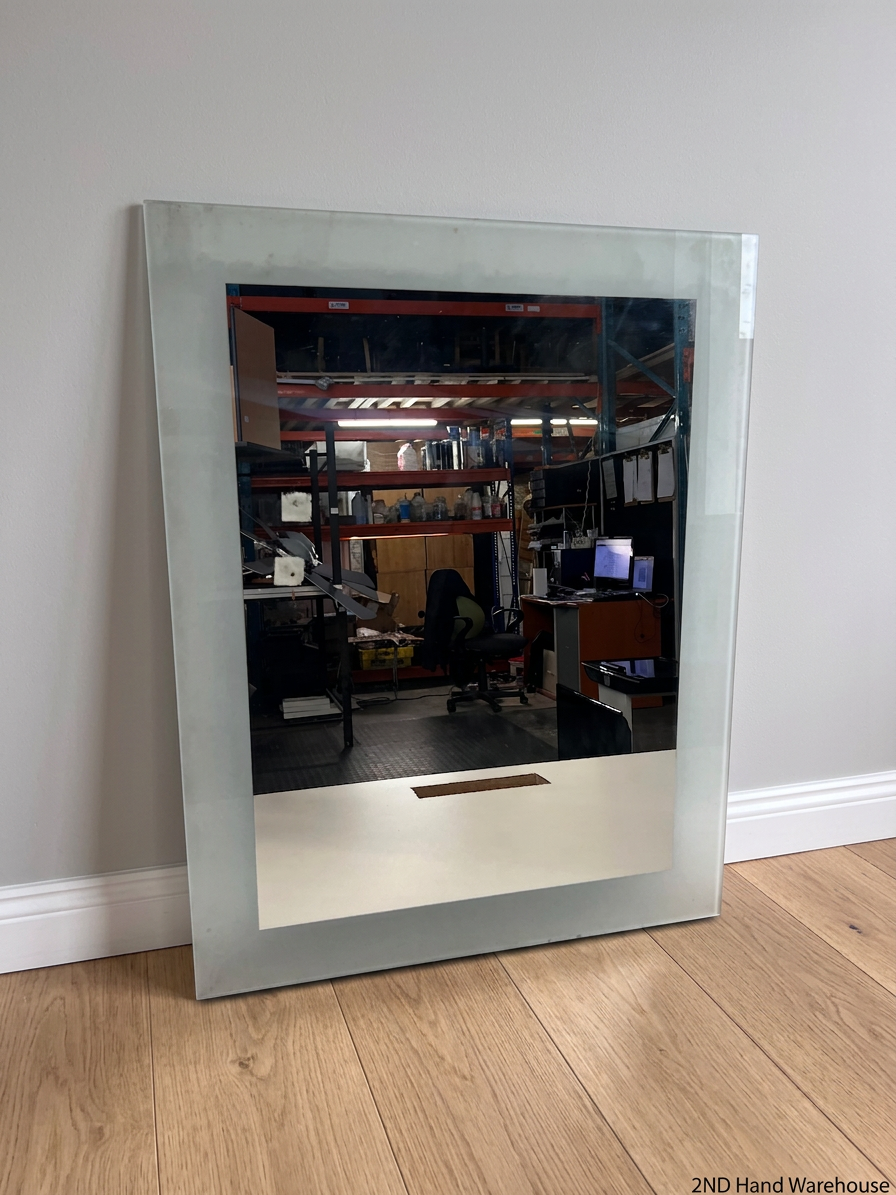 Rectangular Wall Mirror with Frosted Glass Border – styled product image