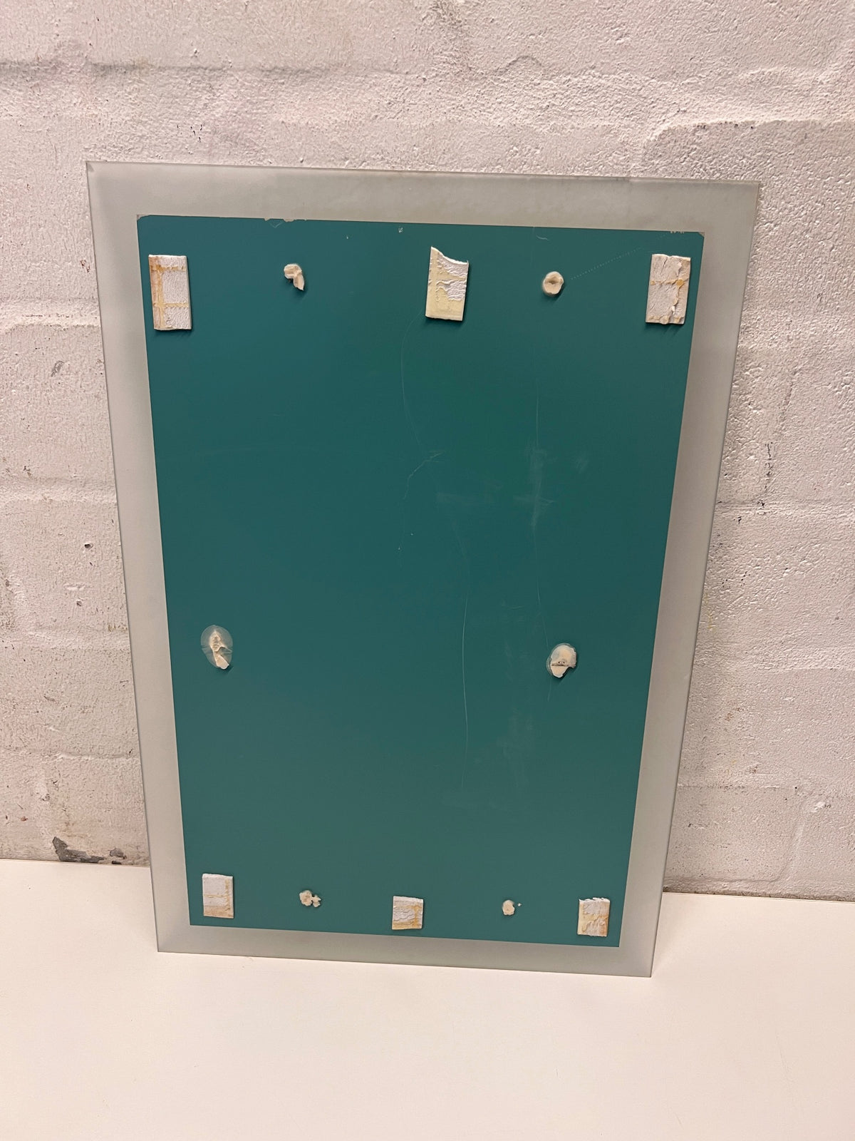 Rectangular Mirror with Frosted Glass Border – back view