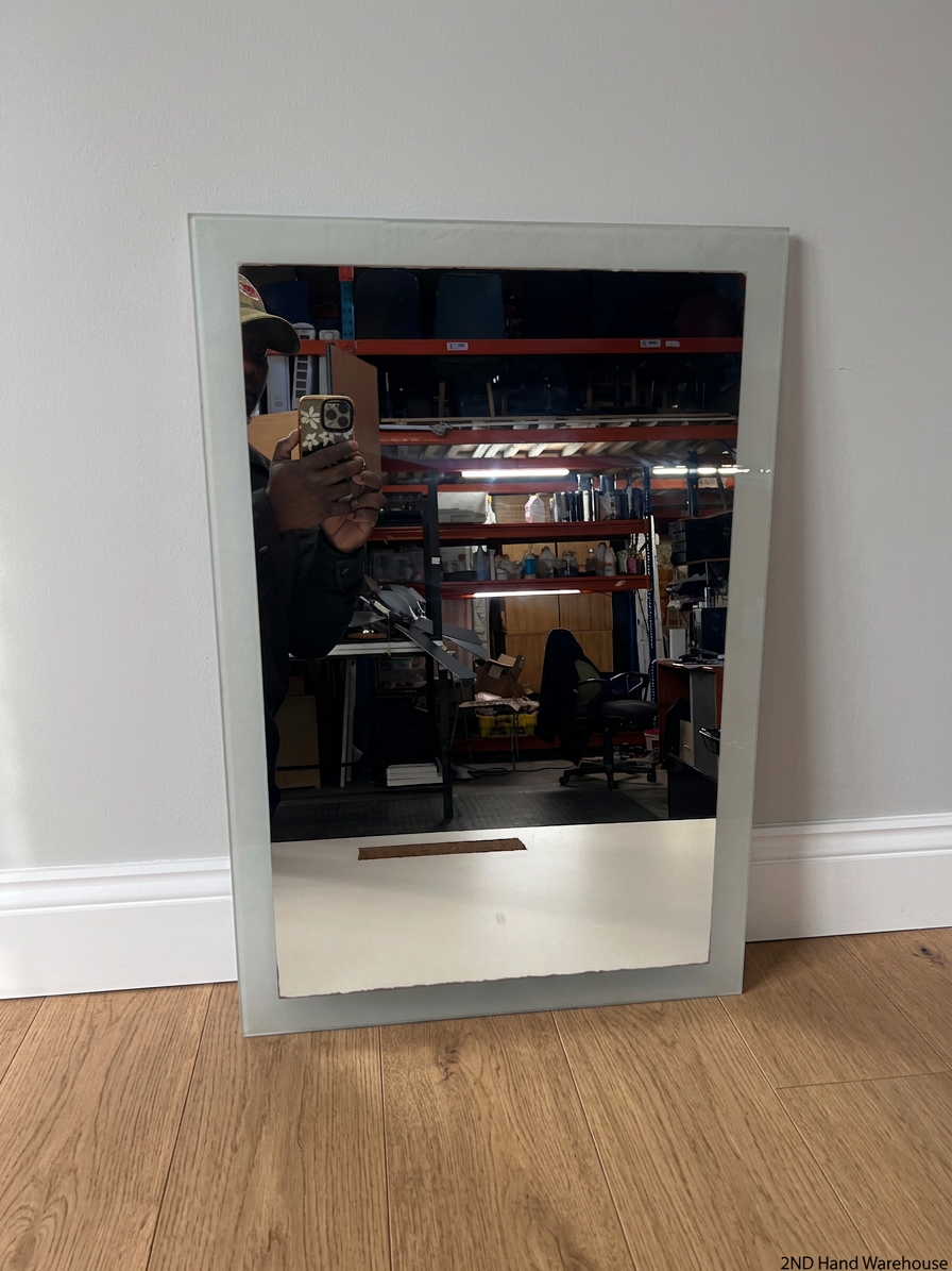 Rectangular Mirror with Frosted Glass Border – styled product image