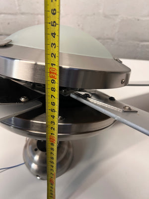 Silver 4-Blade Ceiling Fan with Integrated Light – depth measurement