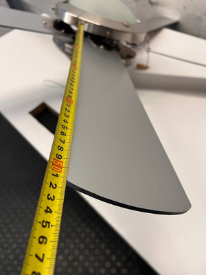 Silver 4-Blade Ceiling Fan with Integrated Light – width measurement