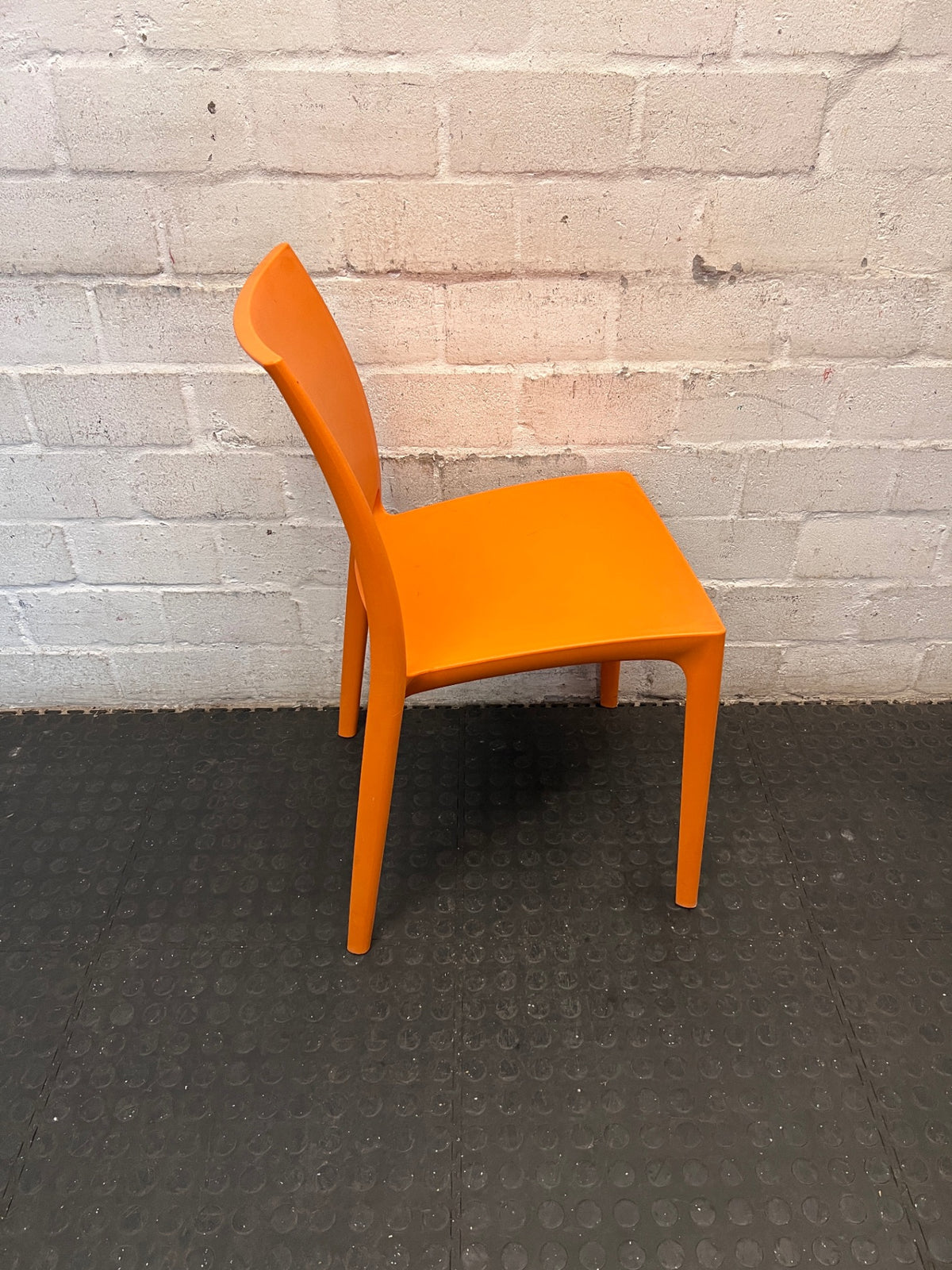 Modern Vibrant Orange Moulded Plastic Chair – top view