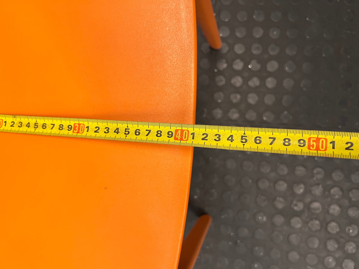 Modern Vibrant Orange Moulded Plastic Chair – width measurement