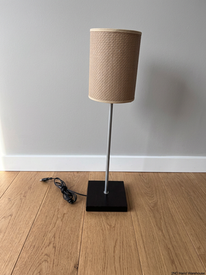 Modern Table Lamp with Woven Texture Shade – styled product image