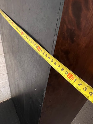 Tall Wooden Display Unit with Glass Shelves – depth measurement