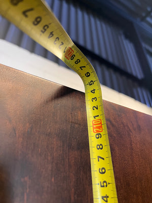 Tall Wooden Display Unit with Glass Shelves – height measurement