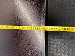 Large Dark Wood Minimalist Bench – depth measurement