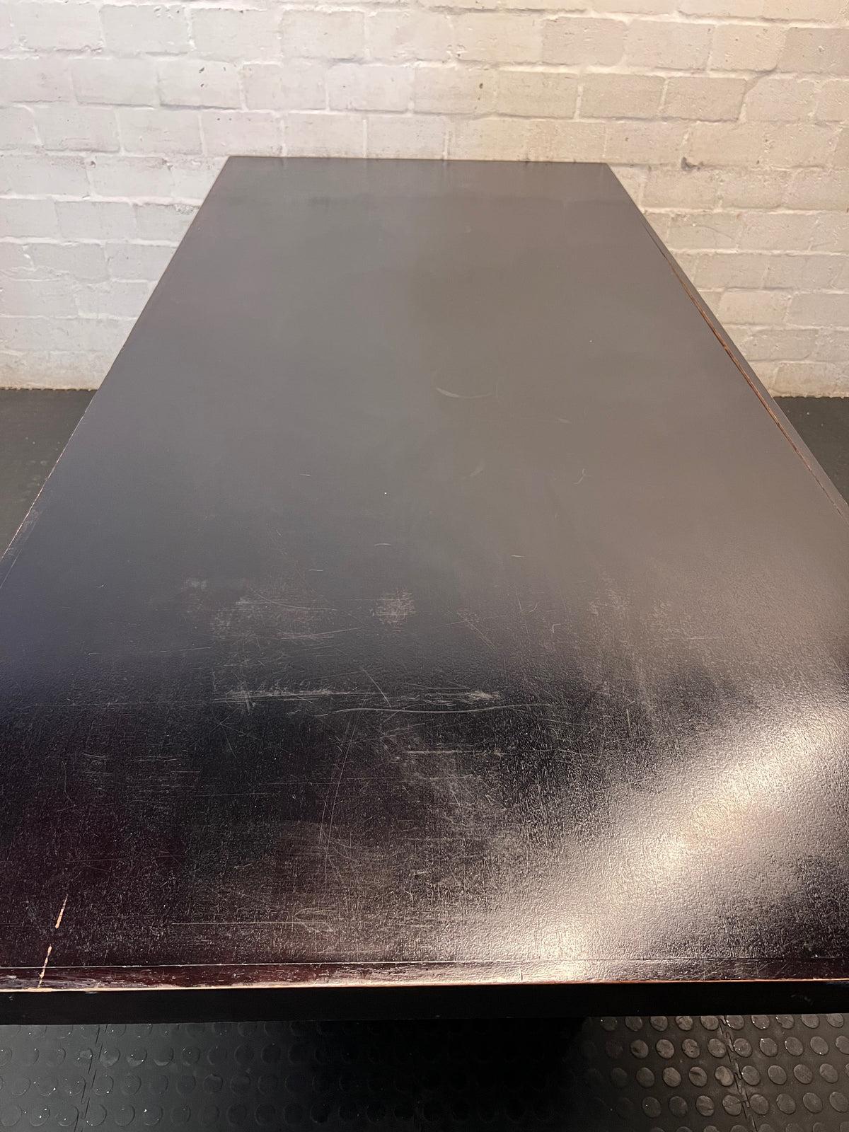 Large Dark Brown 8-Seater Dining Table – back view