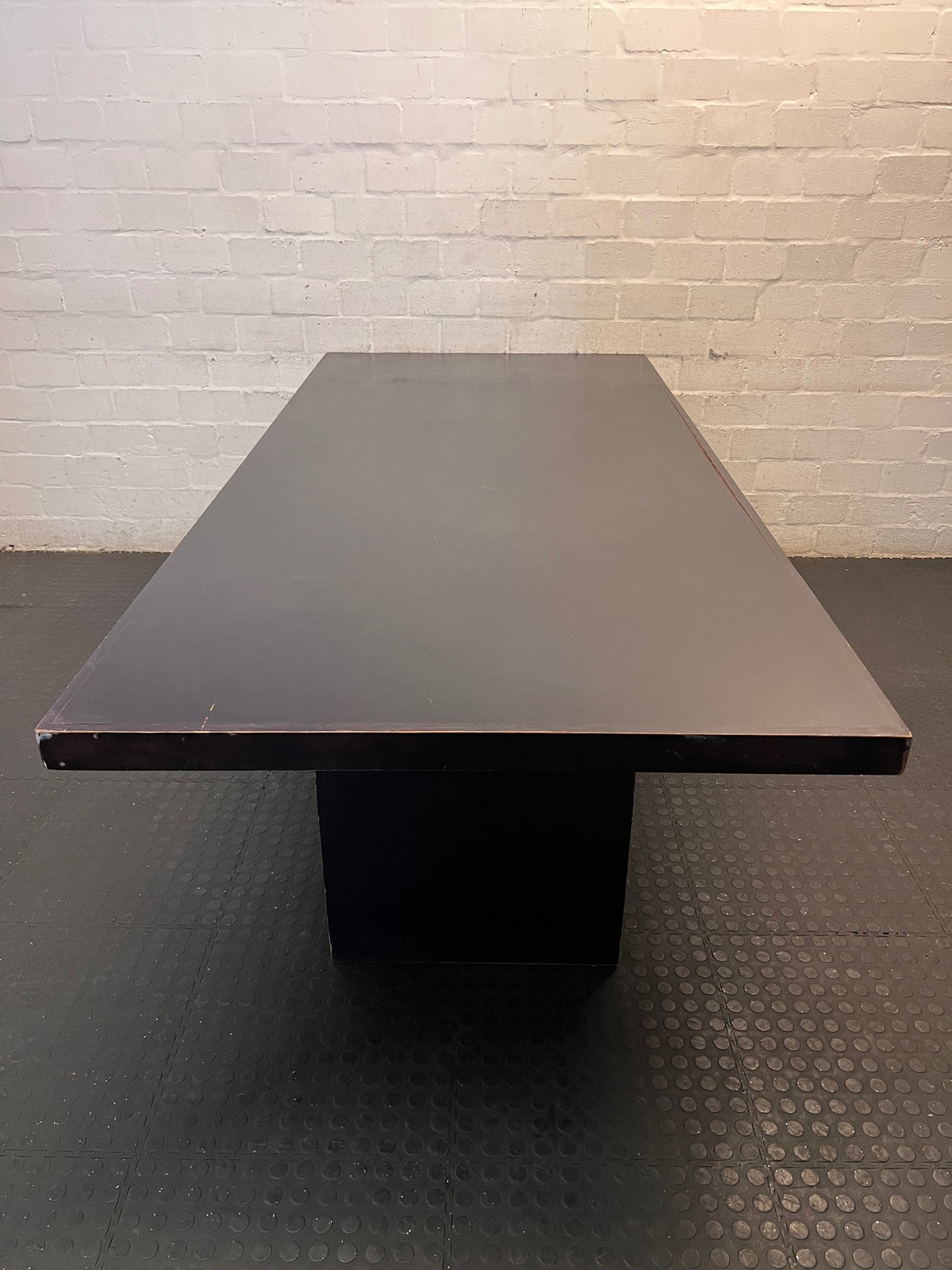 Large Dark Brown 8-Seater Dining Table – side view