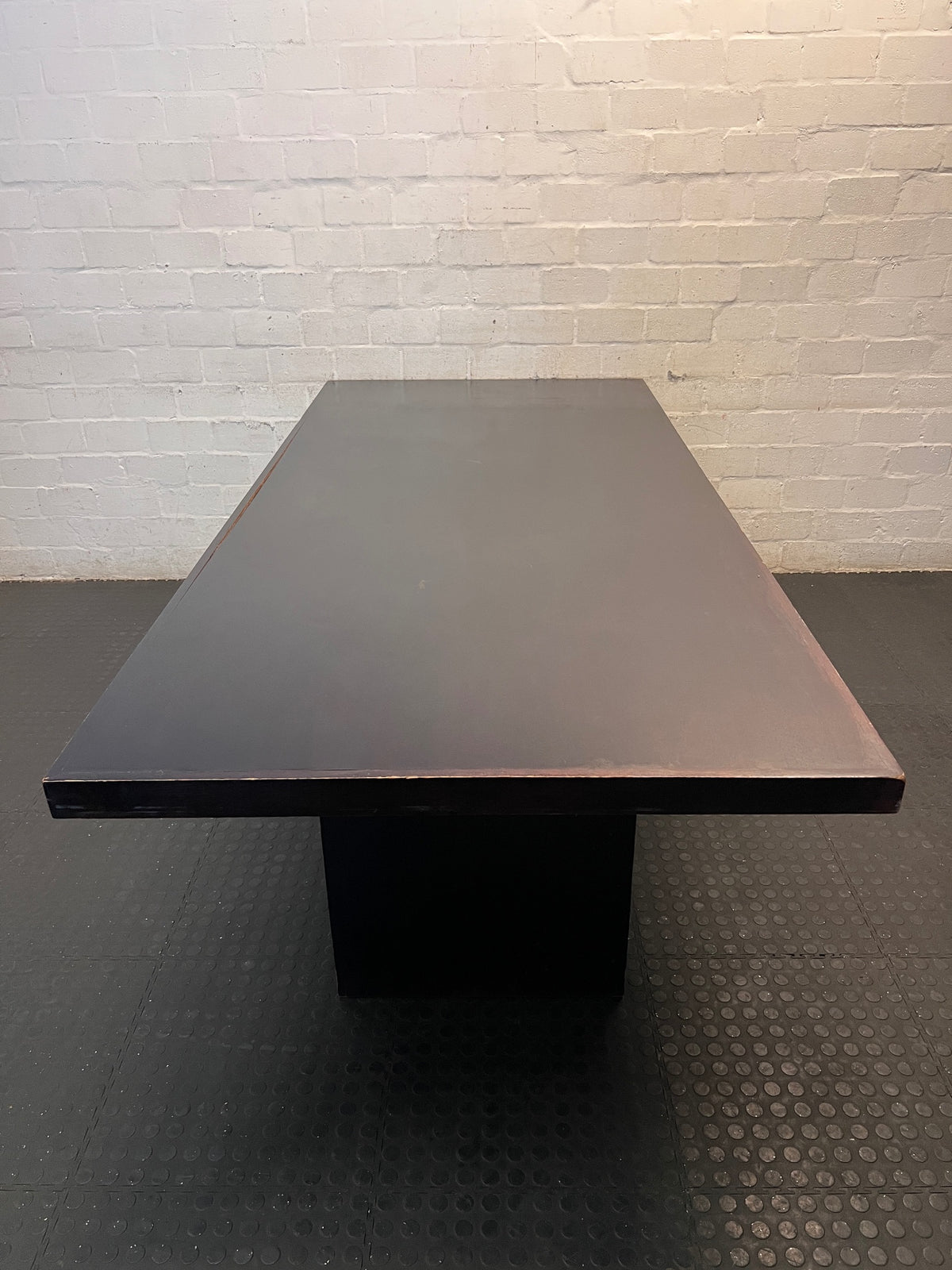 Large Dark Brown 8-Seater Dining Table – top view
