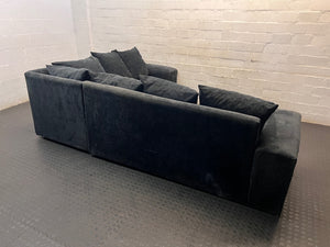 Grey Fabric L-Shape Sectional Couch – back view