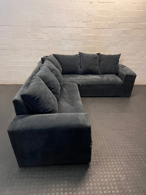 Grey Fabric L-Shape Sectional Couch – main front view