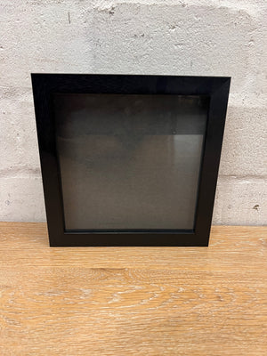 Square Black Wood-Grain Texture Picture Frame – main front view