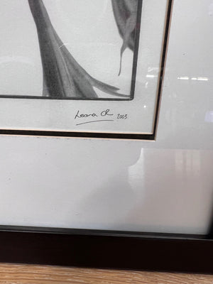 Framed Monochromatic Agapanthus Botanical Art – back view