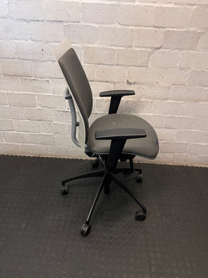 Grey and White Mid-Back Office Chair – back view