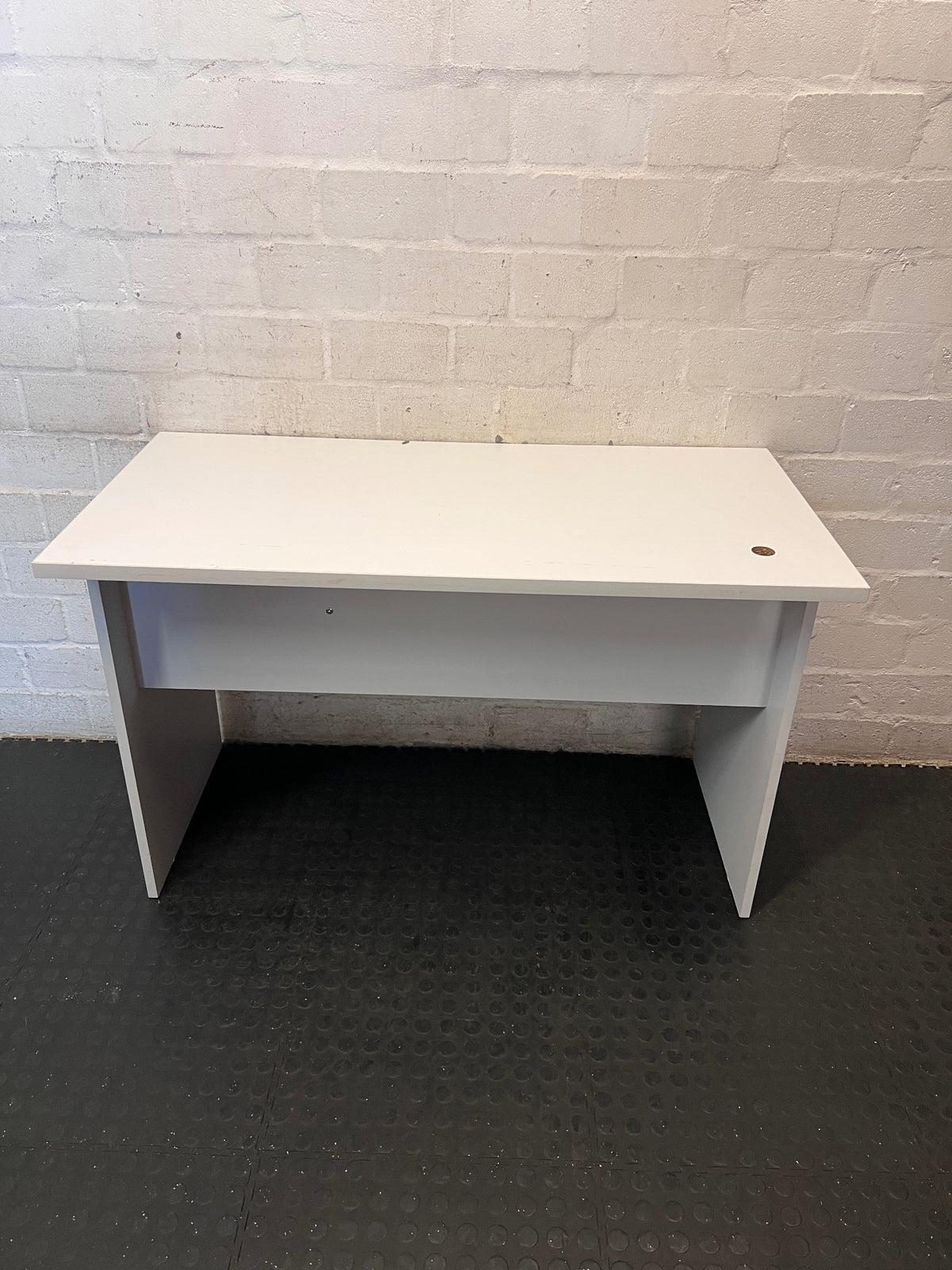 White Office Desk with Two Drawers – back view