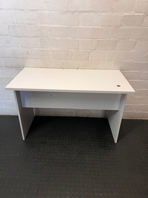 White Office Desk with Two Drawers – back view