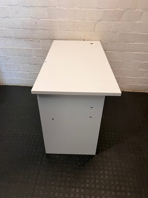 White Office Desk with Two Drawers – condition detail