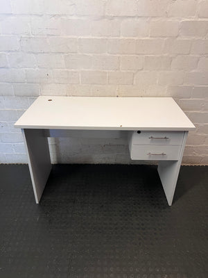 White Office Desk with Two Drawers – main front view