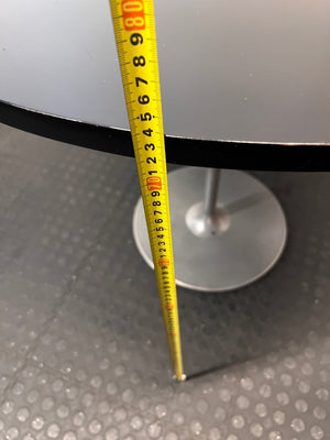Round Black Table with Metallic Pedestal Base – height measurement
