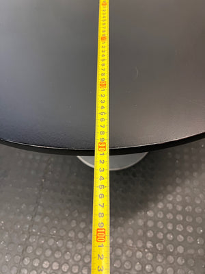 Round Black Table with Metallic Pedestal Base – width measurement