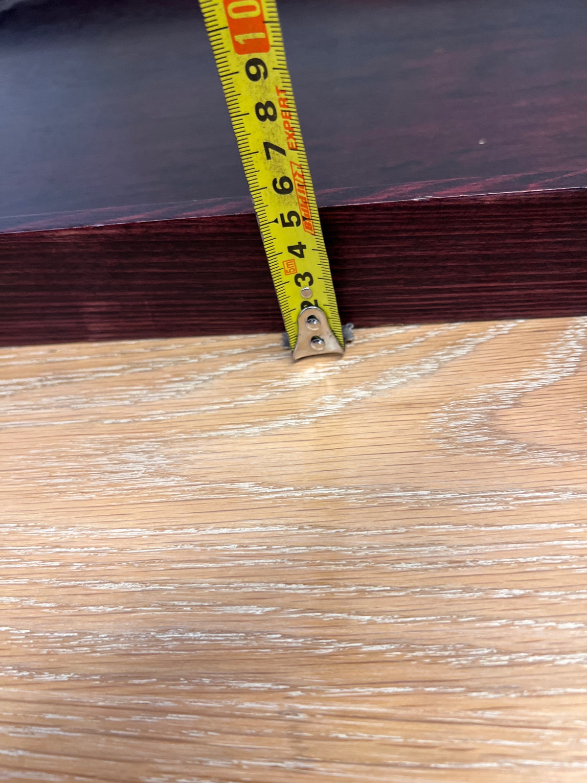 Dark Wood Serving Tray with Metal Handles – height measurement