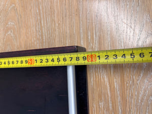 Dark Wood Serving Tray with Metal Handles – width measurement
