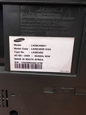 Samsung Black Gloss Television — Working Condition Without Stand or Remote – back view