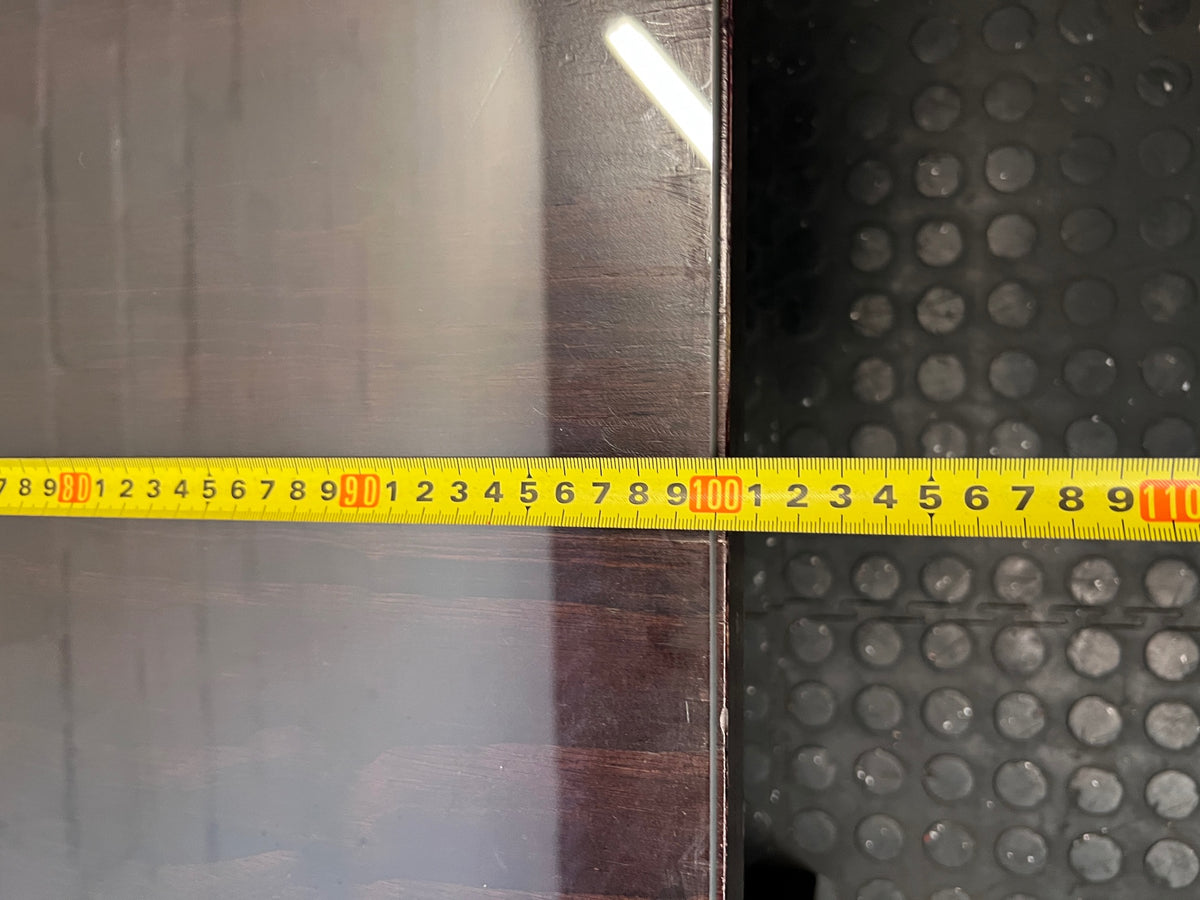 Dark Wood Rectangular Coffee Table with Glass Top – width measurement