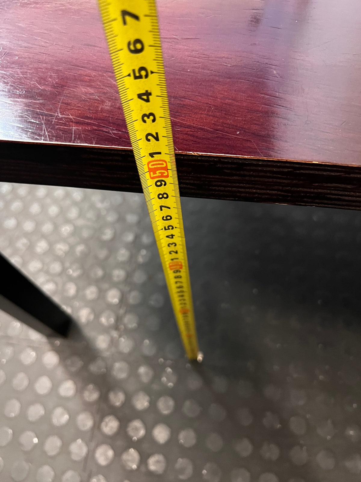 Modern Square Side Table with Dark Wood Finish Top – height measurement