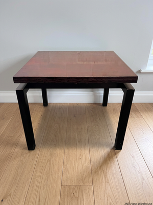 Modern Square Side Table with Dark Wood Finish Top – styled product image