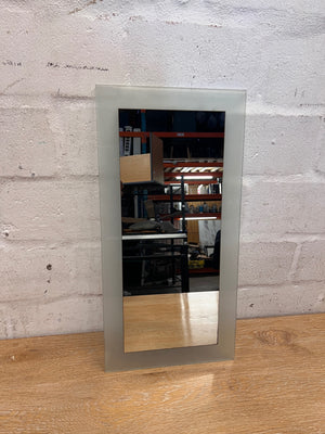 Rectangular Wall Mirror with Frosted Glass Border – main front view