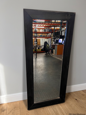 Large Full-Length Dark Framed Timber Wall Mirror – styled product image