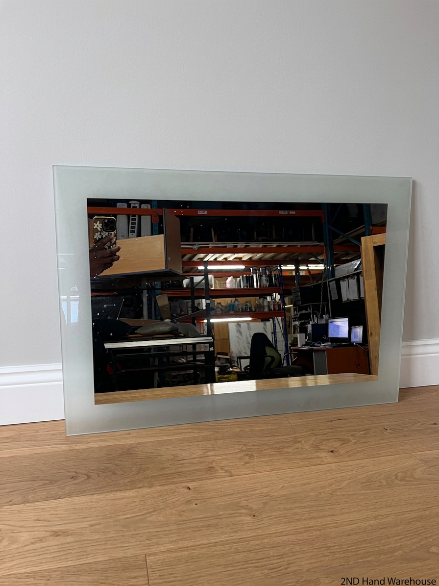 Rectangular Mirror with Frosted Glass Border – styled product image