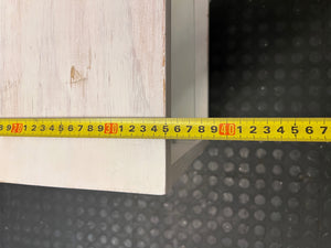 White Washed Bedside Table with Glass Shelf – depth measurement