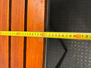 Wooden Slatted Table with Metal Frame – width measurement
