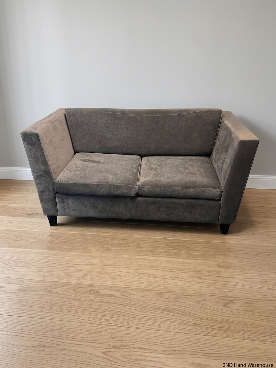 Grey Velvet-Style 2 Seater Couch – styled product image