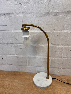 Minimalist Table Lamp with Marble-Effect Base – back view