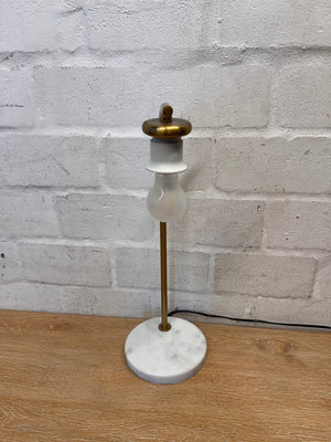 Minimalist Table Lamp with Marble-Effect Base – side view